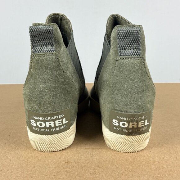 Sorel Out n About Wedge Bootie Womens 8 Green Suede Pull On Double Gore - Picture 4 of 10
